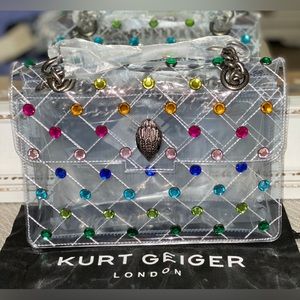 Kurt Geiger London Rainbow Crystal Transparent Convertible Shoulder Bag
